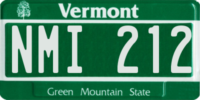 VT license plate NMI212