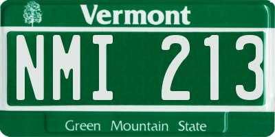 VT license plate NMI213