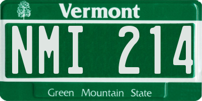 VT license plate NMI214