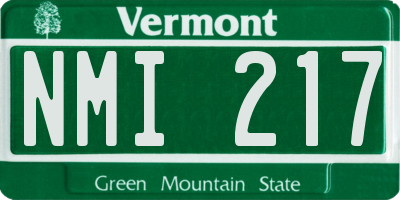 VT license plate NMI217