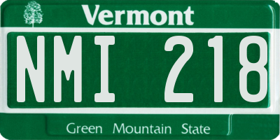 VT license plate NMI218