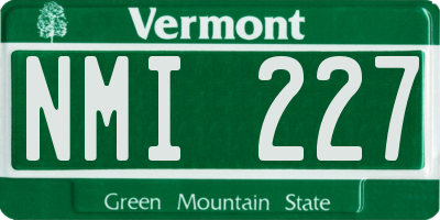 VT license plate NMI227
