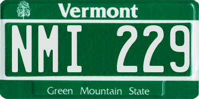 VT license plate NMI229