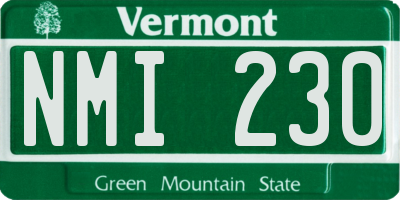 VT license plate NMI230