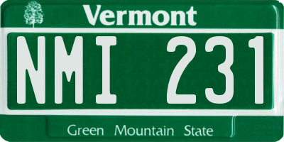 VT license plate NMI231