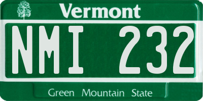 VT license plate NMI232