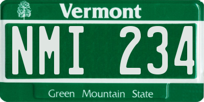 VT license plate NMI234