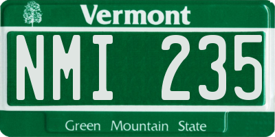 VT license plate NMI235