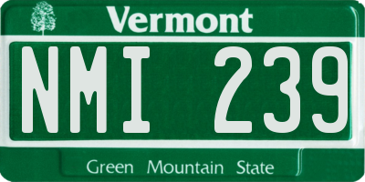 VT license plate NMI239