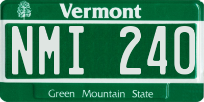 VT license plate NMI240