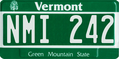VT license plate NMI242