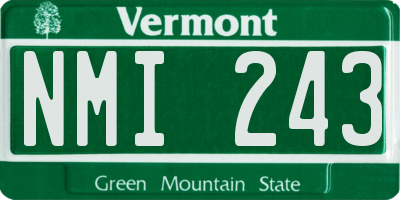 VT license plate NMI243