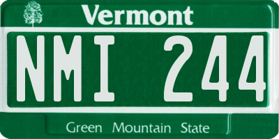 VT license plate NMI244
