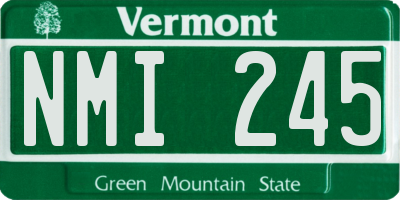 VT license plate NMI245