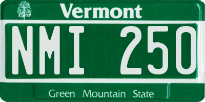 VT license plate NMI250