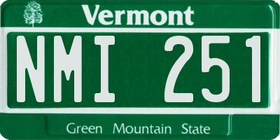 VT license plate NMI251