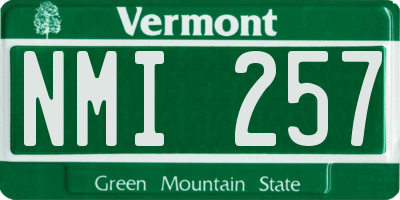 VT license plate NMI257
