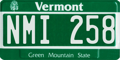 VT license plate NMI258