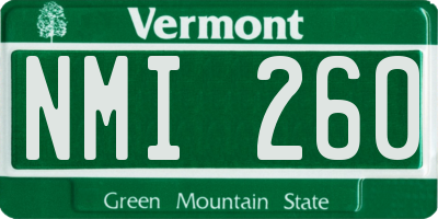 VT license plate NMI260