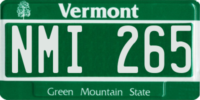 VT license plate NMI265