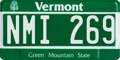 VT license plate NMI269
