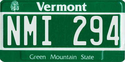 VT license plate NMI294