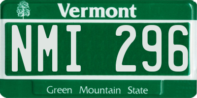 VT license plate NMI296
