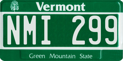 VT license plate NMI299