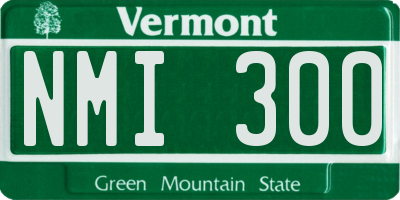 VT license plate NMI300