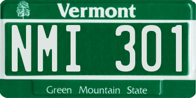 VT license plate NMI301