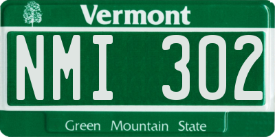 VT license plate NMI302