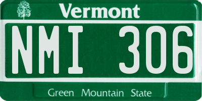 VT license plate NMI306