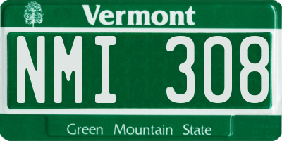 VT license plate NMI308