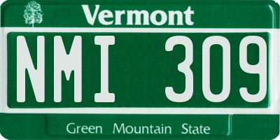 VT license plate NMI309