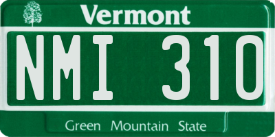 VT license plate NMI310