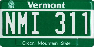 VT license plate NMI311