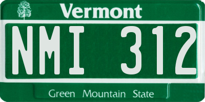 VT license plate NMI312