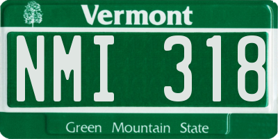 VT license plate NMI318