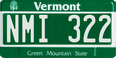 VT license plate NMI322