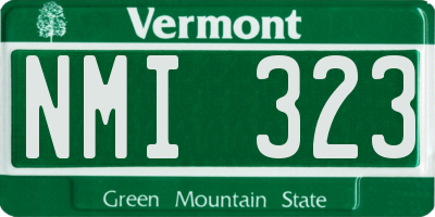 VT license plate NMI323