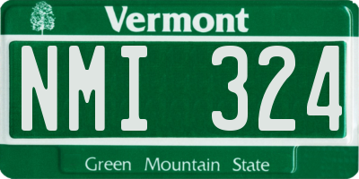 VT license plate NMI324