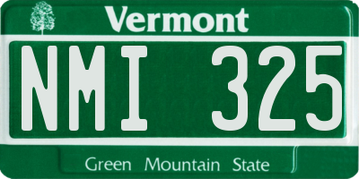 VT license plate NMI325