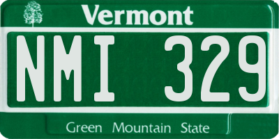 VT license plate NMI329