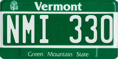 VT license plate NMI330