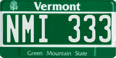 VT license plate NMI333