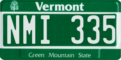 VT license plate NMI335