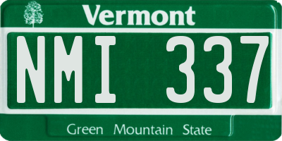 VT license plate NMI337