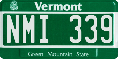 VT license plate NMI339