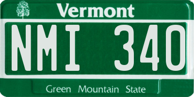 VT license plate NMI340
