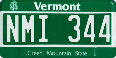 VT license plate NMI344